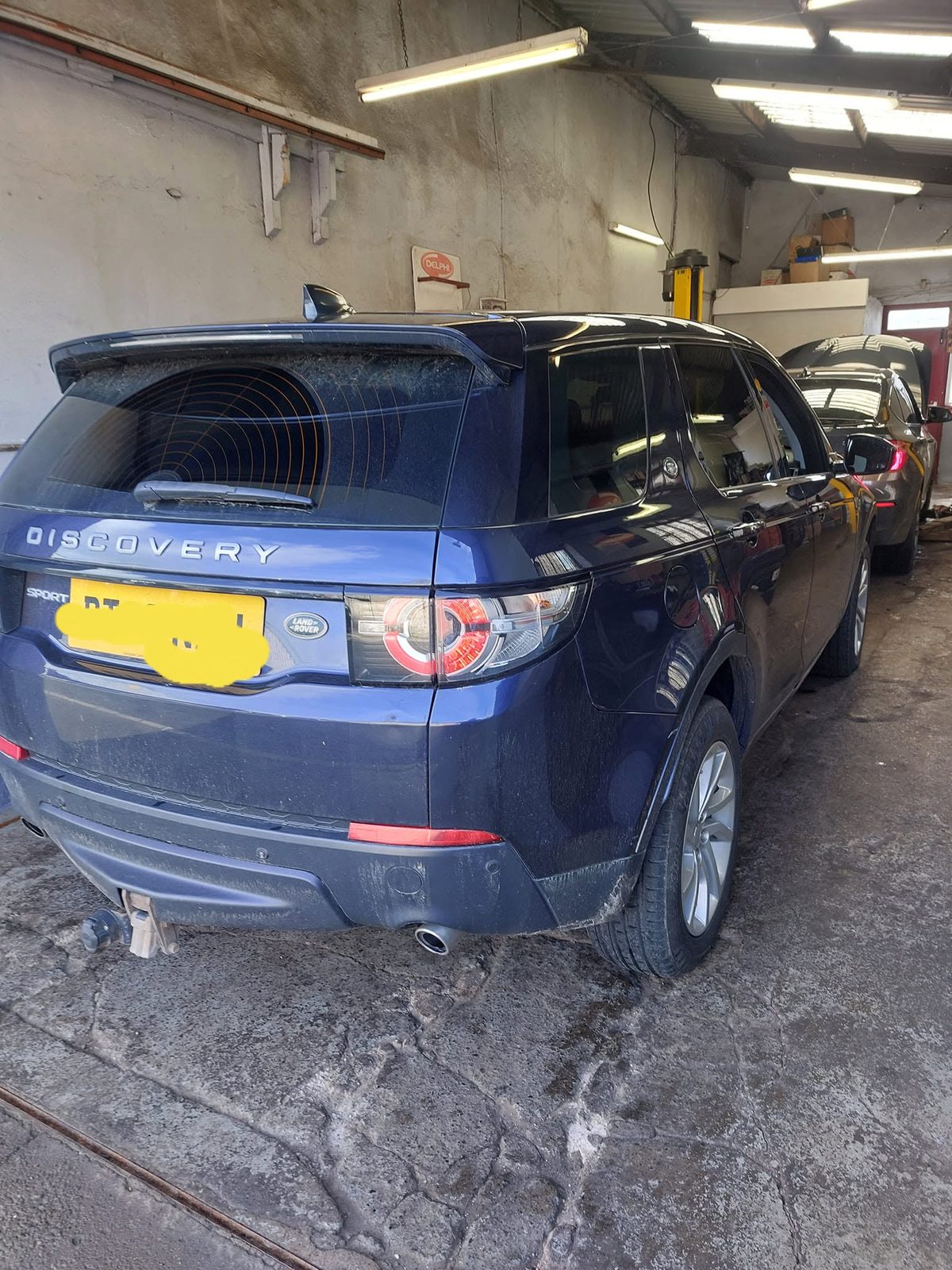 Land Rover Discovery Sport in the workshop